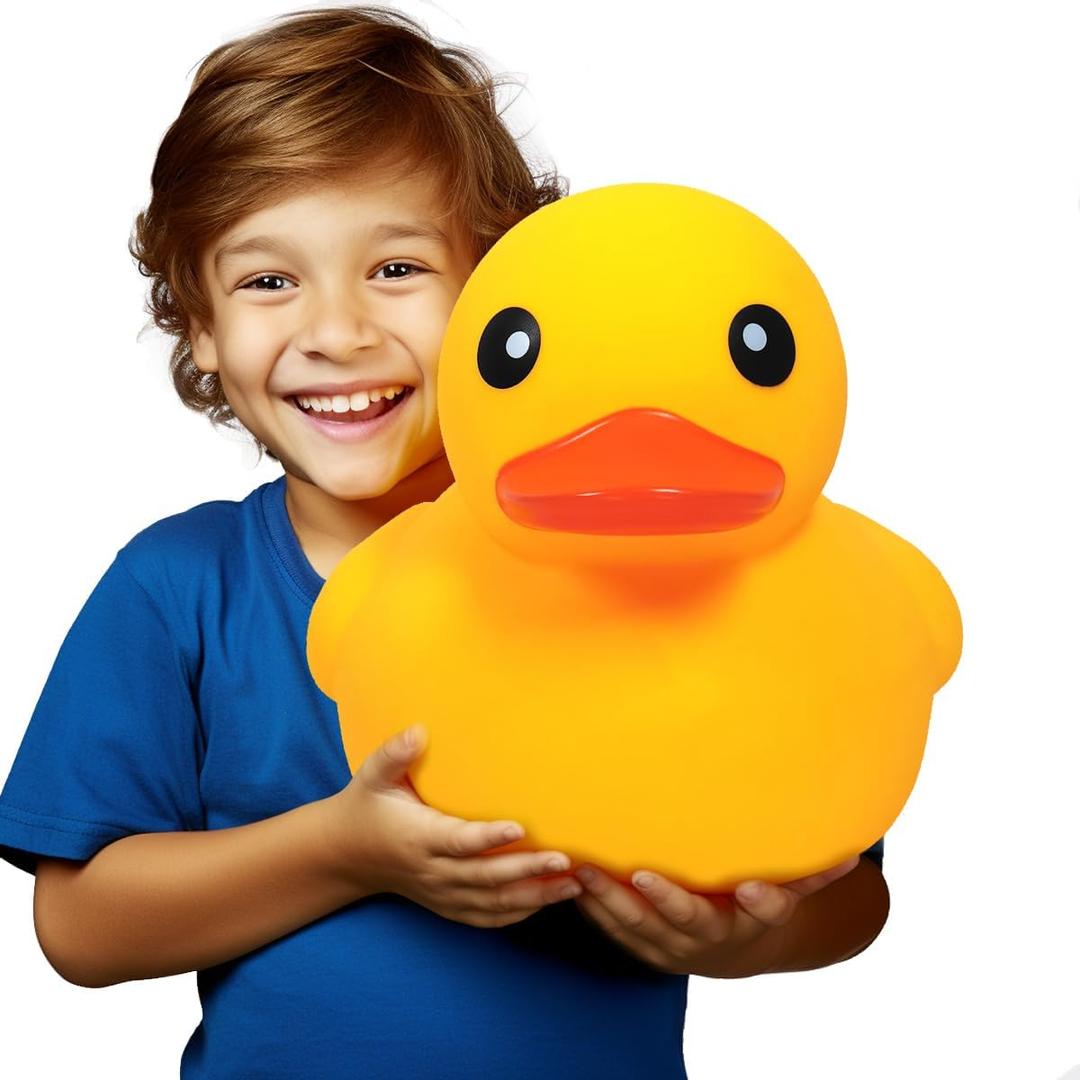 Giant Rubber Yellow Duck,Kalafona 13 Inch Large Giant Jumbo Duck Bath Toy No 'Bebe' Noise No Hole Bathtub Toys for Baby Shower Birthday Beach Summer Pool Party Favors
