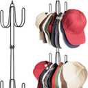 Hat Hangers for Closet, Stainless Steel Hat Organizer, Hat Racks for Baseball Caps, Cap Organizer for Baseball Caps, 1 Pack (Black)