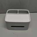 Multifunction Rectangular Tissue Holder Cover Case Facial Tissue Paper Box Napkins Dispenser Container Stylish Remote Control Desk Storage for Living Room Bedroom Dressers Home Office (Grey)