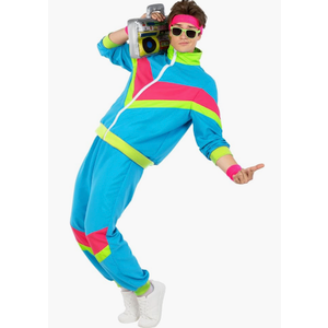 Morph Neon 80s Track Suit Mens 80s Costumes For Men, 1980s, Halloween Costumes For Adults Tracksuits 90s (XX-Large)