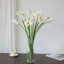 12pcs 26" Ivory White Calla Lily Artificial Flowers Real Touch Long Stem Faux Lilies for Tall Vase Centerpieces for Tables Wedding Decorations Bride Bouquet & Home Decoration
