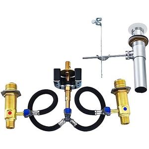 Rough-In Valve with Drain Assembly, Compatible with Moen Widespread Laundry Sink Faucet, 1/2-Inch IPS Connections, Brass Construction