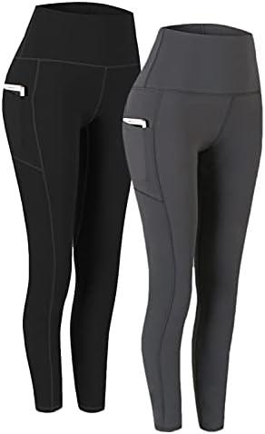 Fengbay 1 Pack High Waist Yoga Pants with Pockets, Tummy Control Workout Running Yoga Leggings for Women, Large