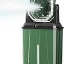 Coolice Camping Bucket Misting Fan 8L Water Tank, 24000mAh Outdoor Misting Fan with 2 Spray Modes & 3 Speeds, 3-speed LED lights Floor Cooling Fans, Portable Camping Fans for Garden, Patio, Worksite (Green)