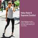 2 x SATINA High Waisted Leggings for Women - Comfortable and Stretchy in Versatile Sizes and Colors - Workout Yoga Leggings Set (Black & Charcoal)
