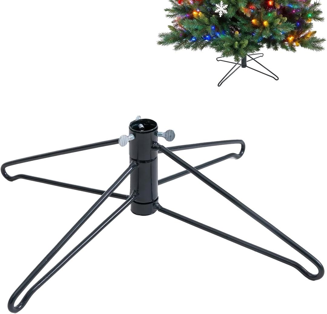Christmas Tree Stand, 15.7inch Folding Xmas Tree Stand Metal Replacement Xmas Tree Stand Base for 3ft to 6ft Artificial Christmas Tree, Green