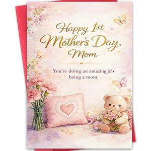 Happy 1st Mothers Day Card for First Time Mom, Congratulations First Mothers Day Gifts for New Mom, Unique Gifts for Mommy