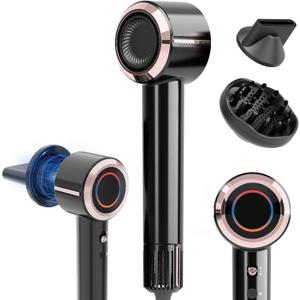 CINOSTAR Hair Dryer, Fast Drying Blow Dryer with Diffuser, with 110, 000RPM Brushless Motor&Ionic Technology No Heat Damage, Lightweight for Women and Travel, Low Noise, Black & Blush Rose