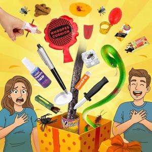 LovesTown Prank Kit, 25 PCS Fun Novelty Prank Sets for Kids & Adults, Classic Gag Gifts Toys Goodie Bag Stuffers for Party Favors, April Fools, Birthdays Party Props, Small