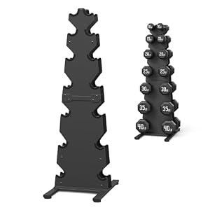 Dumbbell Rack Stand Only, 7-Tier Weight Rack for Dumbbells, Wide-Slot No-Interference Design, Solid Steel Construction Weight Holder for Home Gym, Fitness Equipment Storage Organizer (Rack Only)