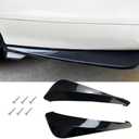 2PCS Universal Rear Diffuser Car Spoiler, Rear Bumper Lip Canard Diffuser Body Spoilers Black Lip Side Skirt Spoiler Splitter Wrap Angle Protector Exterior Decoration Kit Anti-Scratch (Smooth Black)