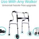 Replacement Walker Legs,Leg Extension for Walkers,5" Universal Wheels 8 Hols and Legs Replacement Kit for Walker W/Glide Tips 1/pr