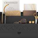 Bamboo Mail Organizer Countertop Desktop with Drawer - Desk Organizer with File Organizer for Office Supplies All-in-One Desk File Organization with Pencil Holder for Paper Letter Envelope Bill (1 Black)