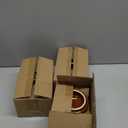 KooK French Onion Soup Crocks, Ceramic Bowls with Lids, Large Handles, Oven & Microwave Safe, Brown/White, Set of 4, 15 oz