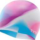 TYR Junior Tie Dye Swim Cap, Pink/Purple/Blue
