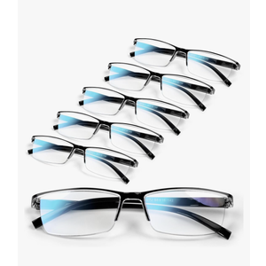 6 pack Executive Style Reading Glasses Men - Durable Readers with 99% Blue Light Blocking - Comfortable Fit with TR90 Frames 1.75