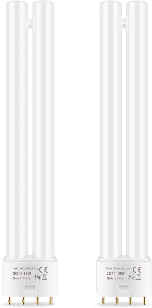 PACETAP 18W H-Shaped Replacement Bulbs Compatible with 18W Indoor Outdoor Lamps, 2G11 18Watt Single Twin Tube Bulb with 4 Pin Base for Home