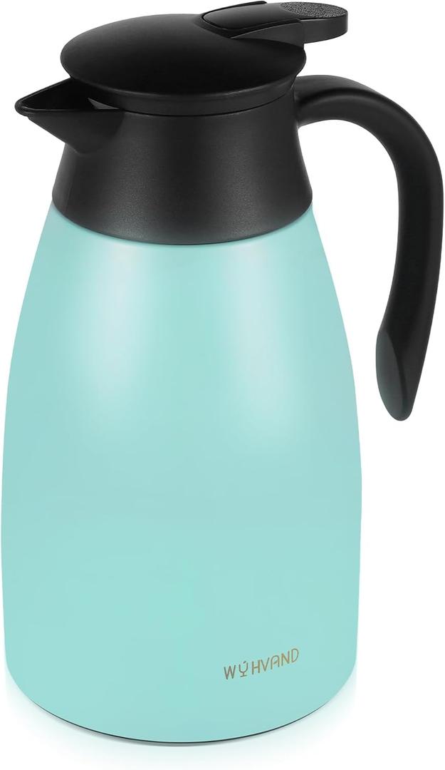 51 Oz Coffee Carafe Insulated, Stainless Steel Coffee Carafes for Keeping Hot, Dustproof Thermal Carafes for Home Party/Work (Blue,1.5L)