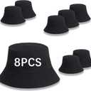 Bucket Hats Bulk Solid Color DIY Blank Hat Bucket Hats for Men, Women and Adults