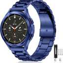 Lerobo Stainless Steel Band Compatible with Samsung Galaxy Watch 8 7 6 5 4 FE 40mm 44mm 45mm/Galaxy Watch 8 Classic 6 4 Classic 43mm 47mm 42mm 46mm, 20mm Metal Replacement Band for Men Women (Blue)