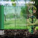 3x50 FT Temporary Fence for Backyard,Temporary Fence with with 9 Fiberglass Posts,Windbreak Rope,Ground Peg,Plastic Garden Fence,Safety Barrier Fence Roll for Backyard Outdoor Animal Protect