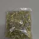 haisstronica 100pcs #10 Yellow Marine Grade Heat Shrink Ring Connectors,12-10 Gauge Tinned Red Copper 1mm Ring Terminals Connectors,Brazed-Seam Insulated Electrical Crimp Wire Terminals