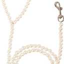 QWINEE Pearl Beaded Pet Leash Cat Dog Leash Elegant Puppy Leash Pet Leash with Lockable Hooks for Small Medium Dogs Cats Kitten White One Size