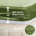 Love's cabin Full Size Satin Sheet Sets - 4 Piece Sage Silky Satin Sheet Set Full with Deep Pocket, Luxury Silk Feel Satin Bed Sheets Full Bedding Set (1 Flat Sheet,1 Fitted Sheet,2 Pillow Cases)