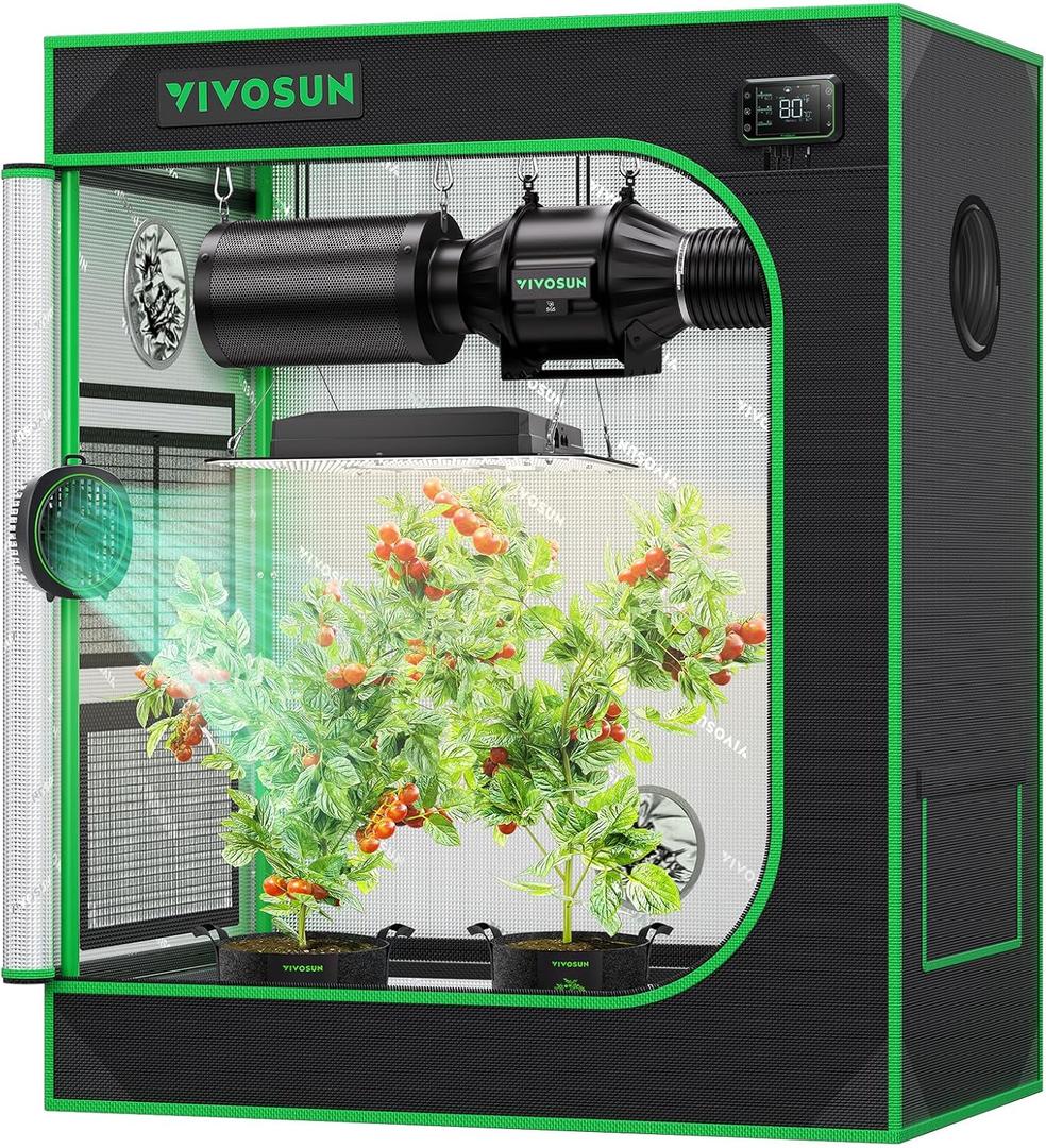 VIVOSUN S3018 30"x18"x36" Grow Tent, High Reflective Mylar with Observation Window and Floor Tray 3D Printer Enclosure with Ventilation