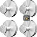 Fasbeu Silver Suction Cup Hooks for Shower Waterproof - No Drill Stainless Steel Towel Hooks for Bathroom Wall, Kitchen, Glass, Mirror, Tile - Ideal for Hanging Towels, Robes, and Loofahs(3 pcs)