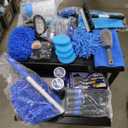 THINKWORK Car Wash Kit, Car Detailing Kit with Foam Gun, Car Wash Brush Mop and Large Folding Bucket Suitable for Car Cleaning, Blue Car Wash Set Gift for Men and Women