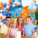 2 x Blue Dog Balloons Arch Garland Kit, 5th Birthday Party Decorations, DIY Blue Orange Nude White Dog Paw Print Balloons for Boys Girls Baby Shower Party Supplies