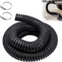 3" ID x 11' Car Exhaust Pipe Vent Hose for Garage Heavy-Duty Spliceable Exhaust Tailpipe Hose Kit 600F Heat Resistan Flexible EPDM Rubber Pipe with Adjustable Two Hose Clamps for Auto Shop