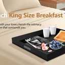 King Size Acrylic Tray with Embedded Handle,No Need to Assemble-for Bed,Ottoman,Coffee Table, Breakfast, Tea, Food, Butler - Decorative Tray (24x24 Inch, Black)