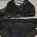 Floerns Women's Plus Size Bathing Suit Fishnet High Waist Bikini Set Rave Outfit (X-Large Plus, Black)