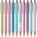 U-RIGHT 12 Pcs Fancy Pens for Journaling, Cute Pens for Women, Retractable Pretty Fun Pens for Nurses Waitress