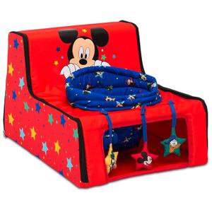 Disney Mickey Mouse Sit N Play Portable Activity Seat for Babies by Delta Children  Floor Seat for Infants, 17.5x21x14 Inch (Pack of 1)
