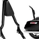09-25 One-Piece Passenger Backetst Sissy Bar Fits Harley Street Glide Road Glide Electra Glide Road King Electra Models, Gloss black