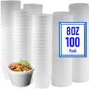 Mr Miracle 8 Ounce Foam Cup with Vented Lid in White. Hot and Cold Foods. For Ice Cream, Yogurt, Soup, Takeout, Carryout. Model MM-8SJ20/20JL (100, 8 Ounce)