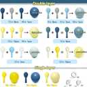Dusty Blue Yellow Balloon Arch Kit Double Stuffed Dark Pastel Blue Light Yellow Pearl Balloon Garland for Birthday Bridal Wedding Baby Shower Lemon Valentines Party Decoration