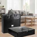 SATINIOR 2 Pack Christmas Wreath Storage Container Card Slot Durable Handles and Double Zipper Storage Container Large Square Gift Bag Organizer for Holiday Xmas Garland Decoration (Pe,24 Inches)