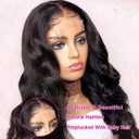 Body Wave Lace Front Wigs Human Hair Pre Plucked for Black Women 4x4 Lace Closure Wigs Human Hair 180% Density Brazilian Glueless Wigs Human Hair 18 Inch