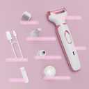 Women's Electric Razor Bikini Trimmer, 4-in-1 Cordless Shaver for Face, Legs, Underarms, Pubic Hair Wet/Dry Use, Painless Hair Removal