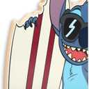 Open Road Brands Disney Lilo and Stitch Surfboard Wood Wall Art - Cute Stitch Wall Decor With Beach Theme (Blue/Aqua)