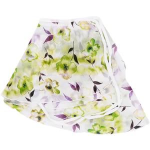 2 x DanceForma Flowers Pattern Ballet Chiffon Wrap Skirts Skwodico WSK2212 (Green, M)