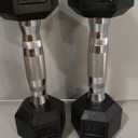 Hex Dumbbell Set, 2.5-65 lb Rubber Encased Exercise & Fitness Dumbbells, Weights Dumbbells Set of 2, Hand Weight for Strength Training