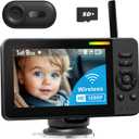 Wireless Baby Car Camera, HD 1080P Car Baby Monitor with Night Vision, Easy Install Backseat Camera for Kids, 360 Degree Rotatable Rear Facing Seat Mirror for Home, Baby, Pet