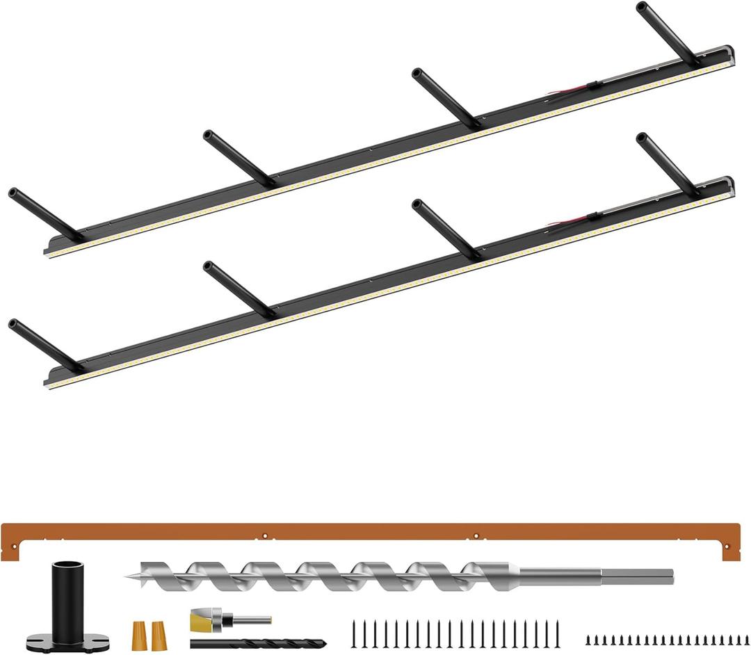 2pcs LED Floating Shelf Bracket with Lights, Hidden Floating Shelf Hardware with Integrated Lighting, Create Warm 2700K Lighted Wall Shelf, Heavy Duty Fireplace Mantel Brackets,150lbs (40x8x1.2)