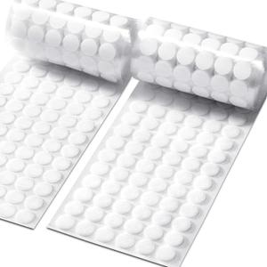 1000 Pcs (500 Pairs) 0.59inch Diameter Hook and Loop Fastener Self Adhesive Round Circle Sticky Sticker Dots for Arts and Crafts School Classroom Home and Office Use, White