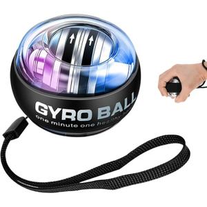Torque Ball with Counter - Auto-Start Wrist Power Gyro Ball, Forearm Strengthener, Grip Strength Trainer, Hand Strengthening Devices, Wrist Trainer Balls, Finger Exerciser with LED Lights